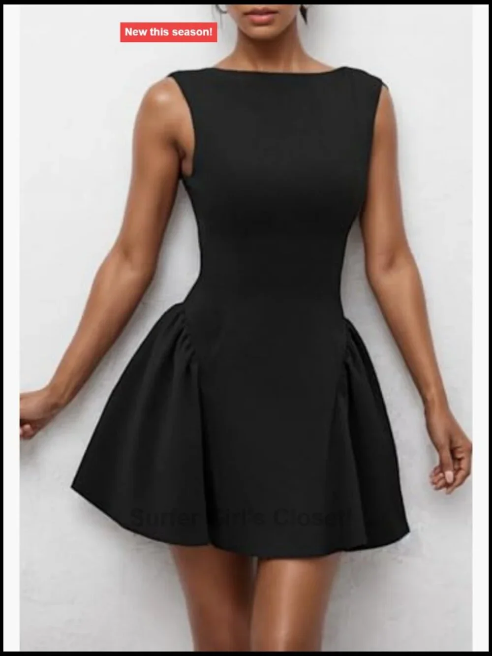 Sleeveless Backless Ruffle A-Line Mini Dress Cotton Blend